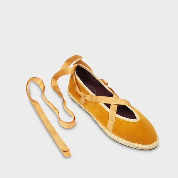 Flabelus Rosaline Lace Up Flats in Yellow 42 11 - Picture 2 of 8